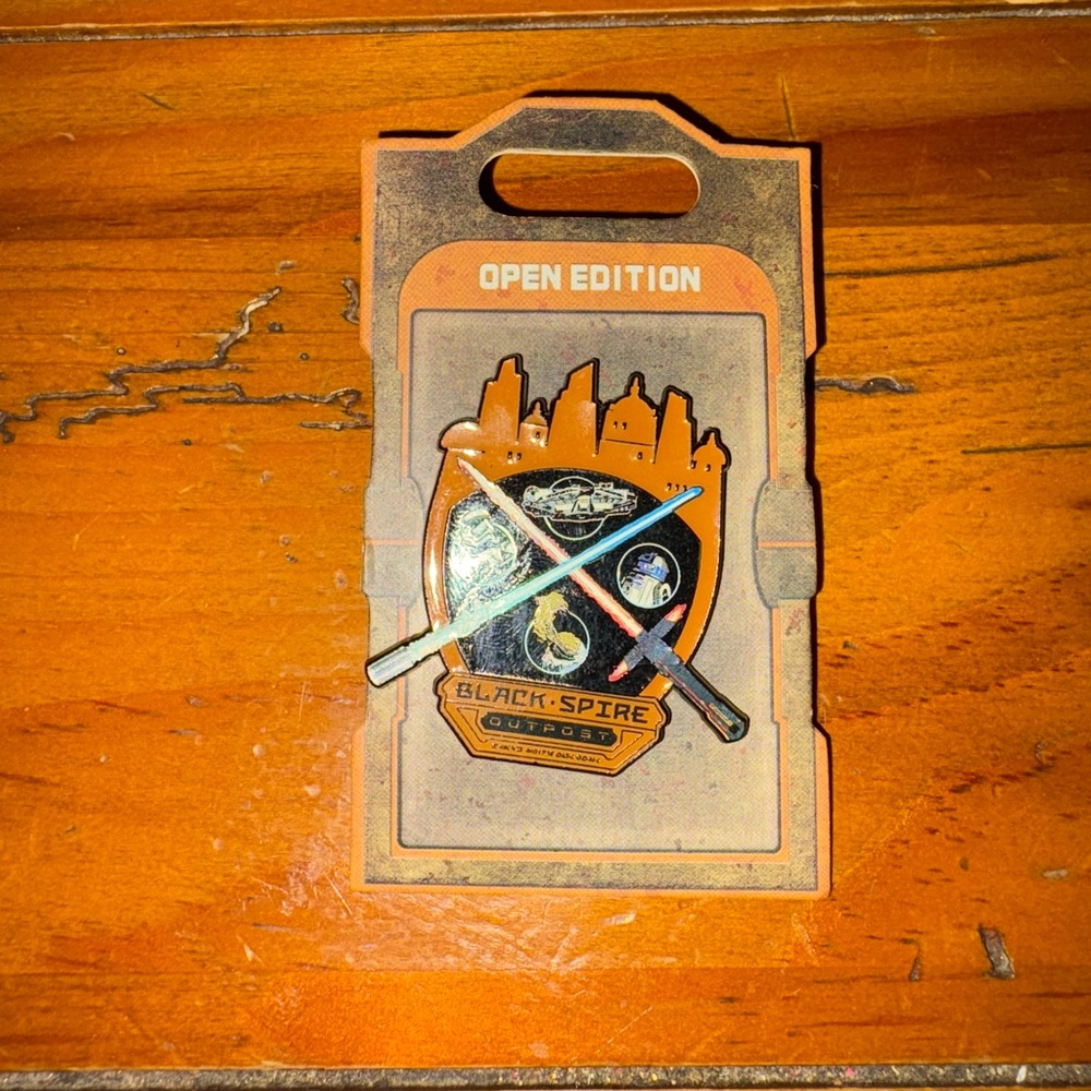 Disney Black Spire Outpost Pin with Orange and Black